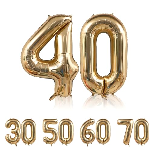 Zahlen Luftballon 40 Gold- Riesenzahl Folienballon 40 Geburtstag 107CM, Luftballon 40 Geburtstag Frauen Mann - Nummer40- Fliegt Mit Helium-40 Zoll für 40.Geburtstagsparty 、Hochzeit Jubiläum Party Zahlen Luftballon 40 Gold- Riesenzahl Folienballon 40 Geburtstag 107CM, Luftballon 40 Geburtstag Frauen Mann - Nummer40- Fliegt Mit Helium-40 Zoll für 40.Geburtstagsparty 、Hochzeit Jubiläum Party von Zaztytoy
