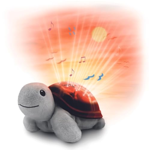 ZAZU Tim The Turtle Projektor – Baby Slumber Tragbare Bettlampe | Sonnenuntergang-Himmel-Projektor | 3 beruhigende Melodien | Sanfte Helligkeit | Schreisensor | Automatische Abschaltung von ZAZU