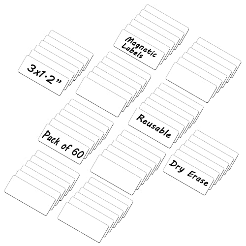 60 Magnetstreifen Beschreibbar, 76x30mm Magnete zum Beschriften Magnet Etiketten, Beschreibbare Magnete für Whiteboard von ZazzyKid