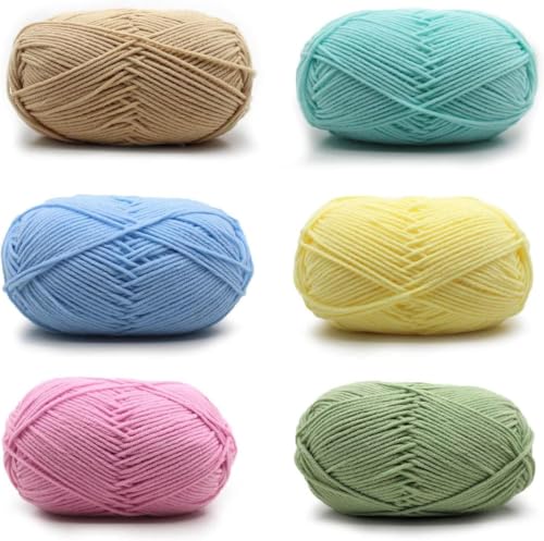 Häkelgarn,für Kunsthandwerk und Häkeln,6x50g Handstrickgarn Baumwollgarn,6 Farben Häkelgarn,für Kunsthandwerk und Häkeln,6x50g Handstrickgarn Baumwollgarn,6 Farben von Zbozzba