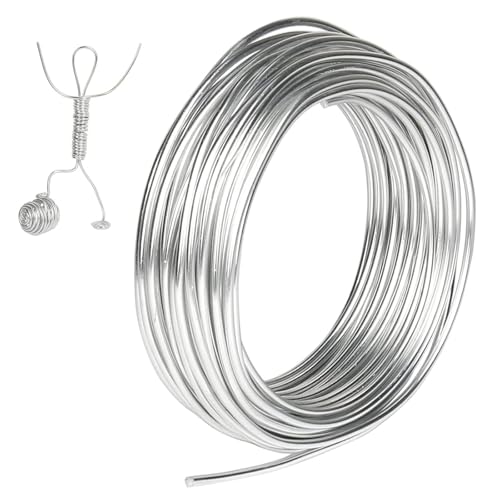 6 Stück 2,5mm Silberdraht Aluminiumdraht 3m Weicher Basteldraht für Schmuck, Deko & DIY - Flexibler Draht für Kranz & Bonsai (Silber) von Zbssny