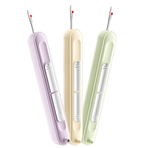 Pack of 3 Needle Threader 2 in 1 Seam Ripper Needle Threader Sewing Tool Needle Threader Threading Aid Embroidery Stitch Tool and Car Needle Threader Tool for Hand Sewing Sewing Machine Beginners von Zcbzbn