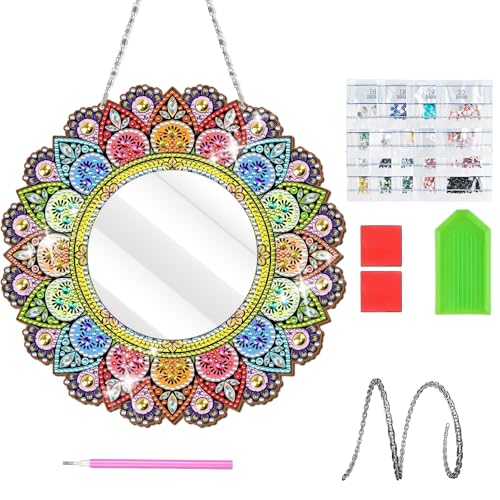 Zcbzbn FüR MäDchen 6 7 8 9 10 Jahre Alt, Craft Diamond Painting Mirror, 5d Diamant Painted Spiegel Craft Set, Mandala Cosmetics, Apfel Makeup Spiegel Girls Kids Toys 5-12 Jahre Alt von Zcbzbn