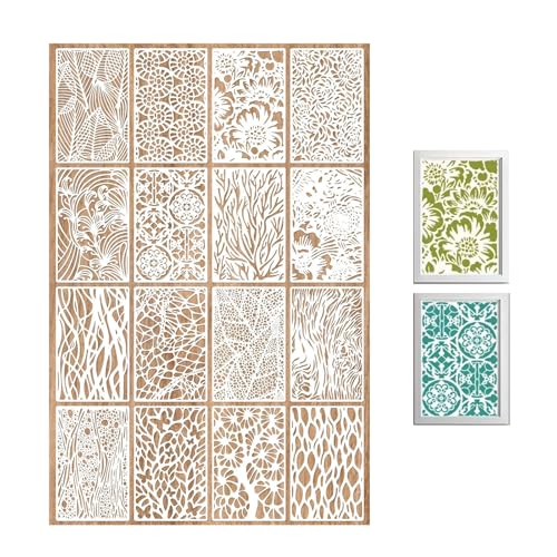 Zcbzbn Schablonen, Malerei Stencils, 16 StüCk Schablone Set, Wiederverwendbare Geometrische Zeichnung Stencil, Malerei Stencil FüR Malerei, Boden, Holz, Home Wall Decor, Scrapbooking Crafts Zcbzbn Schablonen, Malerei Stencils, 16 StüCk Schablone Set, Wiederverwendbare Geometrische Zeichnung Stencil, Malerei Stencil FüR Malerei, Boden, Holz, Home Wall Decor, Scrapbooking Crafts von Zcbzbn