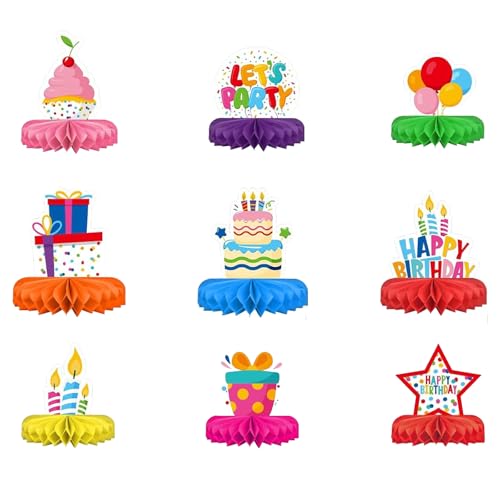 Zcbzbn9 Packung Geburtstag Party Tischdekorationen, Bunte Waben Tischschmuck, Happy Birthday Partei Dekorationen, Honeycomb Centerpieces, Tischkultur Zcbzbn9 Packung Geburtstag Party Tischdekorationen, Bunte Waben Tischschmuck, Happy Birthday Partei Dekorationen, Honeycomb Centerpieces, Tischkultur von Zcbzbn