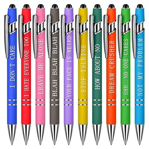 Zceplem 10 Stück Motivationsstifte, inspirierende Kugelschreiber, neuartige Stifte mit Bildschirm-Touch, motivierende Zitatstifte für Männer und Frauen von Zceplem