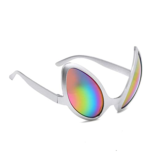 Zceplem Alien-Kostümbrille,Alien-Sonnenbrille mit Regenbogenfarben | Neuartige Alien-Sonnenbrille für Halloween-Cosplay-Weltraum-Themenparty von Zceplem