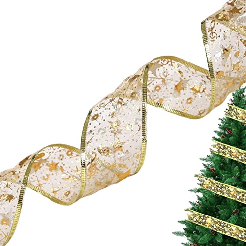 Zceplem Weihnachtsbaum-Band-Schnur-, Bunte Lichterketten-Party-Dekorationen, DIY Ribbon Bows Lights für Party, Hochzeiten, Urlaub, Weihnachtsbaum von Zceplem