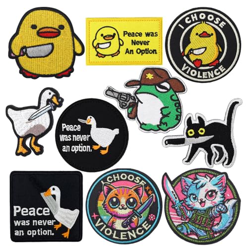 10 Stück Peace was Never an Option& I Choose Violence Trendy Tactical Funny Moral Stickerei Loop und Hook Emblem Applikation Patches für Uniformen, Mützen, Rucksäcke, Taschen, Westen, Jacken 10 Stück Peace was Never an Option& I Choose Violence Trendy Tactical Funny Moral Stickerei Loop und Hook Emblem Applikation Patches für Uniformen, Mützen, Rucksäcke, Taschen, Westen, Jacken von Zcketo