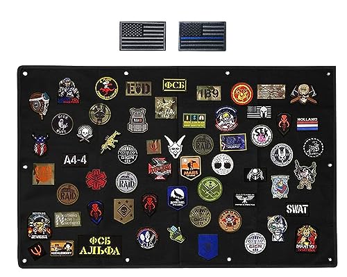 114,3 x 76,2 cm Taktischer Patch-Display-Panel, Wand-Anzeige, Patch-Rahmen, zum Sammeln und Präsentieren von Militär, Armee, Kampf-Moral, Uniform, Haken und Schlaufe, Embleme, Abzeichen XL von Zcketo