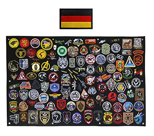 114x76 cm Patches Aufhänger - Patches Kletttafel - Klettmatte Wand - Patches Anzeigen- Mattenwand - Patchwand - Taktisch Militär Patch Organizer Inhaber Display Board mit Klettverschluss von Zcketo