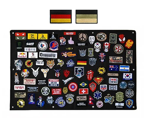 114x76cm XXL Patch-Display-Platte,Hängend Patch-Sammeltafel,Taktische Militär Patch Holder Platte Klett-Teller zum Sammeln Klettverschluss-Embleme Patch, 6-Loch, 1000D strapazierfähig, Nähte von Zcketo