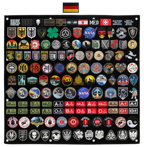 119x114 cm übergroß (0.75kg) Taktisch Hook und Loop Emblem Anzeigen Nylon Board- Patch Mattenwand - Abzeichen Inhaber Wand - Militär Stoff Blätter Display Zeigt Aufhängen Organizer Flagge von Zcketo