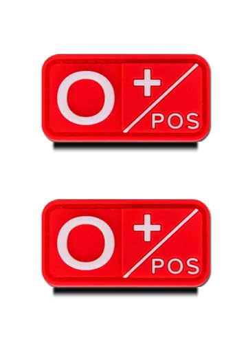 2 PCS Rot O+ Pos Positiv Typ Blutgruppe 3D PVC Rubber Medic Patch, Schweres Material, für Taktische Rucksäcke, Medizinische Taschen, Erste-Hilfe-Kits, Outdoor-Abenteuer-Kits 2 PCS Rot O+ Pos Positiv Typ Blutgruppe 3D PVC Rubber Medic Patch, Schweres Material, für Taktische Rucksäcke, Medizinische Taschen, Erste-Hilfe-Kits, Outdoor-Abenteuer-Kits von Zcketo