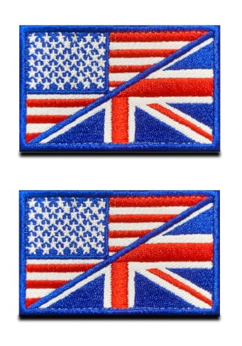 2 Packungen britische Union Jack und Amerikanische Flagge der Vereinigten Staaten, bestickte Nationalapplikation, Emblem, taktischer Freundschaftsaufnäher für Uniform, Kleidung, Taschen, Kappe 2 Packungen britische Union Jack und Amerikanische Flagge der Vereinigten Staaten, bestickte Nationalapplikation, Emblem, taktischer Freundschaftsaufnäher für Uniform, Kleidung, Taschen, Kappe von Zcketo