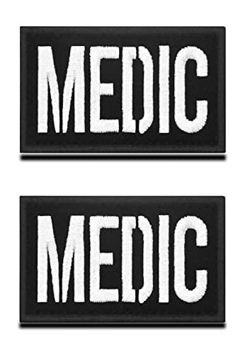 2 Pcs Taktisch MEDIC Medic Moral Bestickter Aufnäher mit Klettverschluss Patch, für Taktische Rucksäcke, Medizinische Taschen, Erste-Hilfe-Kits, Outdoor-Abenteuer-Kits, First Aid Pouch von Zcketo