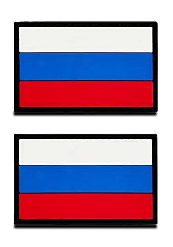 2 St. 3D PVC Rubber Russland Flagge Klett - Taktisch Russisch Nationales Emblem, Bestickter Aufnäher mit Klettverschluss, Militär Klettbänder für Rucksäcke Kleidung Taschen Uniform Weste von Zcketo
