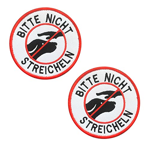 2 St. "BITTE NICHT STREICHELN" Taktisch Service Hund Emblem Bestickter Gestickt Abzeichen Hund Militär Patch für Mittelgroße und Große Hunde Weste Harness Kleidung von Zcketo