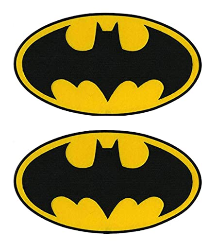 2 St. Bat-Man Dunkler Ritter Held Logo Wappen Zeichen Uniform Anzug Kostüm Abzeichen Aufnäher Patch Kompatibel mit Klett für Kleidung Rucksack Taktische Zubehör Kinder Männer von Zcketo