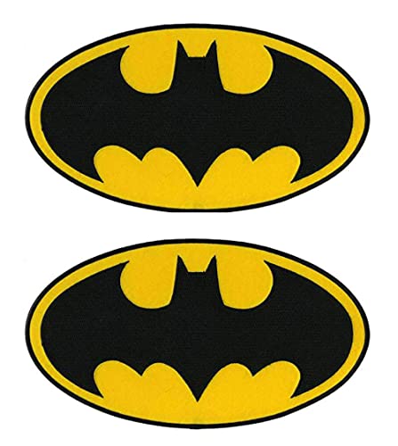 2 St. Kompatible mit Bat-Man Dunkler Ritter Held Logo Wappen Zeichen Uniform Anzug Kostüm Abzeichen Aufnäher Patch Kompatibel mit Klett für Kleidung Rucksack Taktische Zubehör Kinder Männer von Zcketo