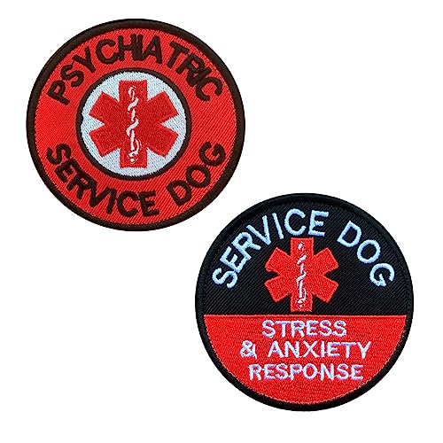 2 St. EMT "Psychiatric & Stress & Anxiety Response" Diensthunde Westen/Geschirre Emblem Bestickter Gestickt Abzeichen Medic EMT Service Hund Patch für Hunde Weste Geschirr Kleidung 2 St. EMT "Psychiatric & Stress & Anxiety Response" Diensthunde Westen/Geschirre Emblem Bestickter Gestickt Abzeichen Medic EMT Service Hund Patch für Hunde Weste Geschirr Kleidung von Zcketo
