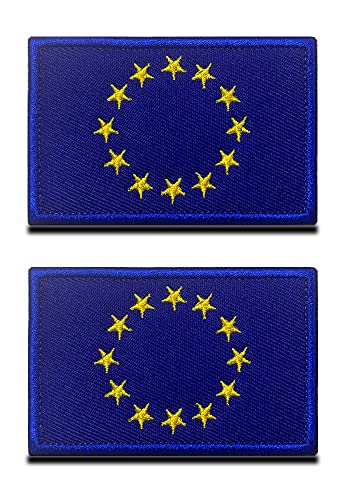 2 St. Europäische Union Flagge Patch, EU Abzeichen, Europa Flaggen Emblem Bestickter Aufnäher, Militär Patch Bänder für Kleider Rucksäcke Custom Weste 2 St. Europäische Union Flagge Patch, EU Abzeichen, Europa Flaggen Emblem Bestickter Aufnäher, Militär Patch Bänder für Kleider Rucksäcke Custom Weste von Zcketo