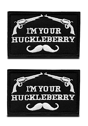 2 St. Ich bin dein Huckleberry Bart "I am your Huckleberry" Abzeichen mit Klett Deutsch Applikationen Patch für Kleidung Taschen Rucksack Uniform Weste Hundegeschirr Militär Taktisch Jersey von Zcketo