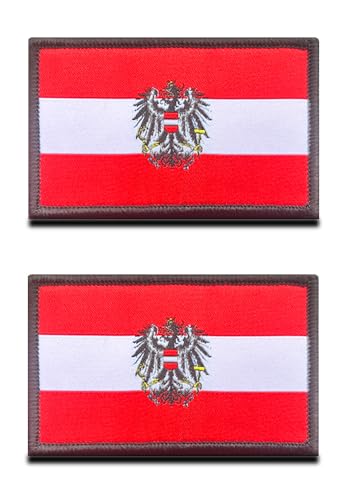 2 St. Österreich Adler Militärische Patch - Taktisch Österreich Klettabzeichen, Bestickter Aufnäher mit Klettverschluss, Militär Aufkleber Klettbänder für Rucksäcke Kleidung Uniform Weste von Zcketo