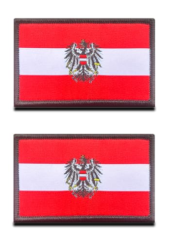 2 St. Österreich Adler Militärische Patch - Taktisch Österreich Abzeichen, Bestickter Aufnäher mit Verschluss, Militär Aufkleber Bänder Patch für Rucksäcke Kleidung Uniform Weste von Zcketo