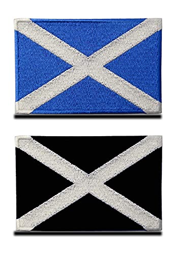 2 St. Patch Schottland Flagge,Schottland Flagge Schottisches Nationales Emblem Gesticktes Aufnäher Patch mit Klettverschluss, Militär Patch für Rucksäcke Uniform Weste Jersey Jacken von Zcketo