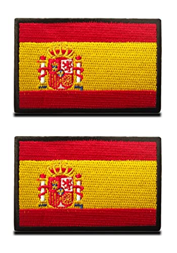 Zcketo 2 St. Spanien Flagge Klett - Taktisch Spanisch Nationales Emblem, Bestickter Aufnäher mit Klettverschluss, Militär Klettbänder für Rucksäcke Kleidung Taschen Uniform Weste Ball-Jersey von KONGZEE