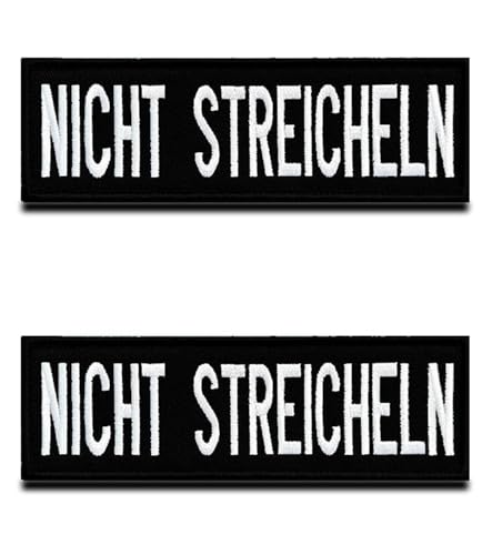 2 St. Taktisch Service Dog "NICHT STREICHELN" Emblem Bestickter Gestickt Abzeichen mit Klett Service Hund Militär Patch für Mittelgroße und Große Hunde Weste Harness Kleidung von Zcketo