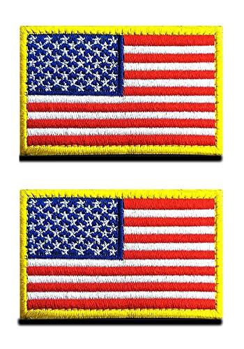 Zcketo 2 St. USA Flagge Klett - Taktisch Amerika Klettabzeichen, Bestickter Aufnäher mit Klettverschluss, Militär Aufkleber Klettbänder für Rucksäcke Kleidung Taschen Uniform Weste Jersey von Zcketo