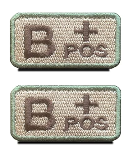 2 Stück 5,1 x 2,5 cm Taktisches Blut Typ B+ Positive POOS Klettverschluss-Aufnäher bestickt Militär Abzeichen Emblem für draußen – Coyote Brown B+ 2 Stück 5,1 x 2,5 cm Taktisches Blut Typ B+ Positive POOS Klettverschluss-Aufnäher bestickt Militär Abzeichen Emblem für draußen – Coyote Brown B+ von Zcketo