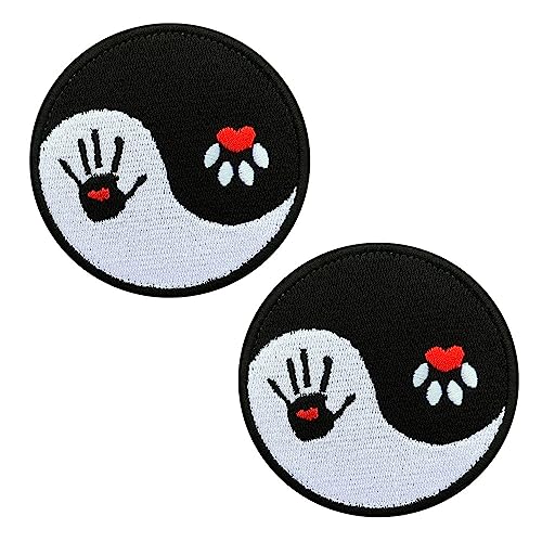 2 Stück Buddhistischer Zen Yin Yang Baum Patches mit Klettverschluss, Taktische Militär Moral Appliques Emblem Abzeichen Patch zum Rucksack kleidung Jacken Jeans Hut Weste Buddhisten von Zcketo