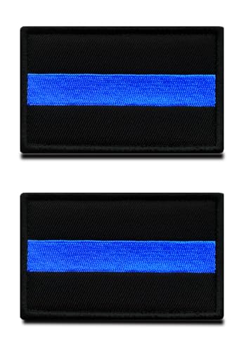 2 Stück Die Blaue Linie Polizei Unterstützt Klett Patch Airsoft Polizei Militär Aufkleber Patch für Police CS Cosplay Paintball Taktische Kleidung Rucksack Uniform Weste Hundegeschirr von Zcketo