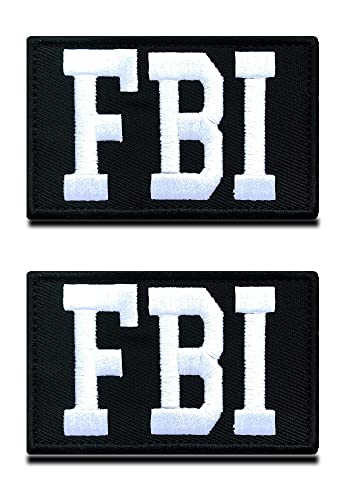 2 Stück F.B.I Militärische Taktische Patches Verschlüsse Polizei Police Armee Moral Emblem Tags Patch zum Rucksack Tasche Kappen Hund Weste CS Cosplay Sammeln von Zcketo