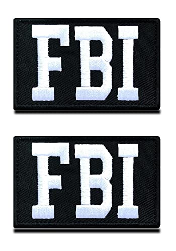 2 Stück F.B.I Militärische Taktische Patches Klettverschlüsse Polizei Police Armee Moral Emblem Tags Patch zum Rucksack Tasche Kappen Hund Weste CS Cosplay Sammeln von Zcketo