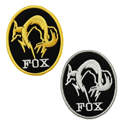 2 Stück "FOX" Taktisch Service Hund Emblem Bestickter Gestickt Abzeichen mit Hook Loop Unterstützt, Militär Armee-Hund Polizei-Hund Patch für Mittelgroße Große Hunde Weste Harness Kleidung von Zcketo