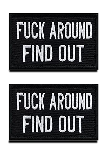 2 Stück Fxxk Around Finde es heraus"Fxxk Around Find Out" Klett Patch Militär Klett Patches Aufkleber Klettbänder für Biker Cosplay Paintball Taktische Kleidung Rucksack Uniform Weste von Zcketo