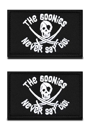 2 Stück "Goonies Never Say Die" Pirat Kopfschädel Militär Bestickte Applikation Verschluss Piratenflagge Emblem Patch zum Biker Kleidung Jacken Jeans Uniform Hut Hunde-Weste 2 Stück "Goonies Never Say Die" Pirat Kopfschädel Militär Bestickte Applikation Verschluss Piratenflagge Emblem Patch zum Biker Kleidung Jacken Jeans Uniform Hut Hunde-Weste von Zcketo