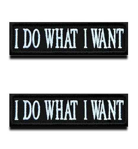 2 Stück Ich Tue, was Ich Will "I Do What I Want" Bestickte Applikation Lustiges Biker Moral Patches für Taktische Airsoft Cosplay Paintball Kleidung Rucksack Uniform Weste Hundegeschirr von Zcketo