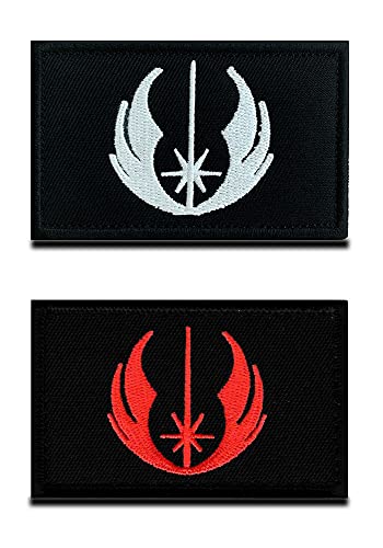 2 Stück Jedi Order Jedi Orden Ritter Symbol Patches Set, mit Klettverschluss Taktische Militär Moral Appliques Emblem Abzeichen Patch zum Tasche Rucksack Weste Filmfans von Zcketo