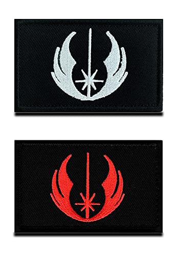 2 Stück Jedi Order Jedi Orden Ritter Symbol Patches Set, mit Verschluss Taktische Militär Moral Appliques Emblem Abzeichen Patch zum Tasche Rucksack Weste Filmfans von Zcketo