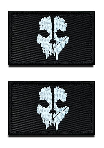 2 Stück Kompatibel mit Call of Duty der Schädel Moral bestickte taktische Militär Patches Badge Emblem Applikation für Kleidung Uniform Militärjacken Mützen Rucksäcke von Zcketo