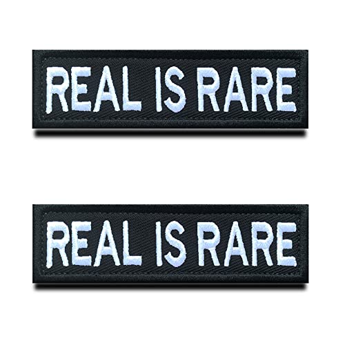 2 Stück Real ist selten "REAL IS RARE" Biker Patch mit Klett Militär Fun Patch Aufkleber Klettbänder Patch für Airsoft Paintball Taktische Kleidung Rucksack Uniform Weste Hundegeschirr von Zcketo