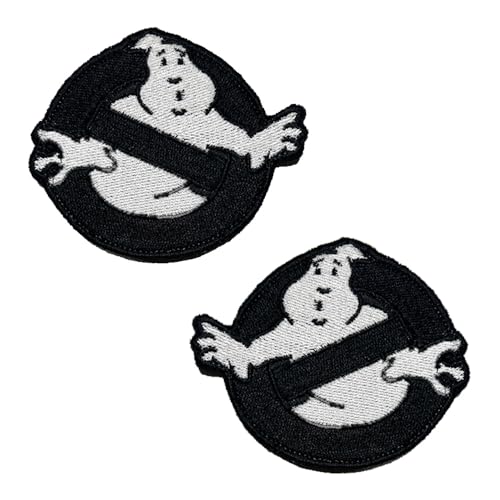 2 Stück Taktisch Ghostbuster Geist Emblem Aufnäher mit Klettverschluss Militär Patches für Taktische Airsoft Cosplay Paintball Kleidung Rucksack Uniform Weste Hundegeschirr -Schwarz von Zcketo