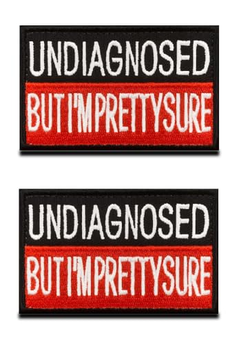 2 Stück Undiagnosed But I am Pretty Sure Lustige Sprüche Taktischer Patch Haken und Schlaufe bestickt Trendy Biker Patches Emblem für Kleidung, Rucksack, Taschen, Westen, Jacken, Hüte, Hundegeschirr 2 Stück Undiagnosed But I am Pretty Sure Lustige Sprüche Taktischer Patch Haken und Schlaufe bestickt Trendy Biker Patches Emblem für Kleidung, Rucksack, Taschen, Westen, Jacken, Hüte, Hundegeschirr von Zcketo