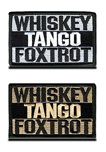 2 Stück Whisky Tango "Whiskey Tango" Klett Patch Airsoft Patch Klett Militär Patches Aufkleber Abzeichen Klettbänder für Biker Cosplay Paintball Taktische Kleidung Rucksack Uniform Weste von Zcketo