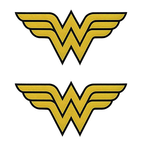 2 Stück Wonder Woman Logo Taktisches Militär Moral Patch Stickerei Klett-Patch Aufnäher dekorative Applikationen Patch für Jacken Jean Kappe Weste Rucksäcke Uniform Kleidung Patch-Kollektiv Board von Zcketo